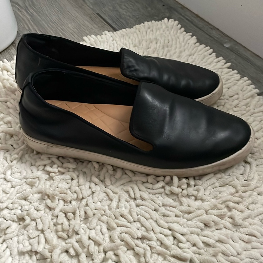 Birdies | Swift Black Leather Slip On Sneakers Size 10.5